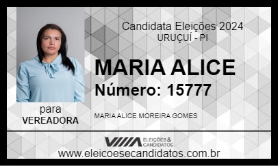 Candidato MARIA ALICE 2024 - URUÇUÍ - Eleições