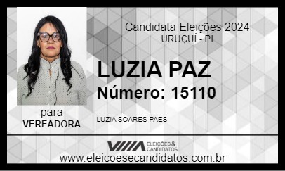 Candidato LUZIA PAZ 2024 - URUÇUÍ - Eleições