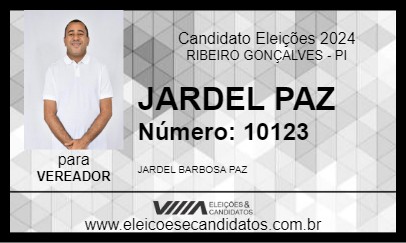 Candidato JARDEL PAZ 2024 - RIBEIRO GONÇALVES - Eleições