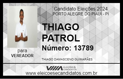 Candidato THIAGO PATROL 2024 - PORTO ALEGRE DO PIAUÍ - Eleições