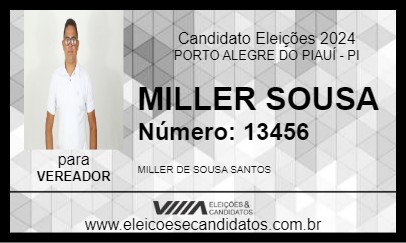 Candidato MILLER SOUSA 2024 - PORTO ALEGRE DO PIAUÍ - Eleições