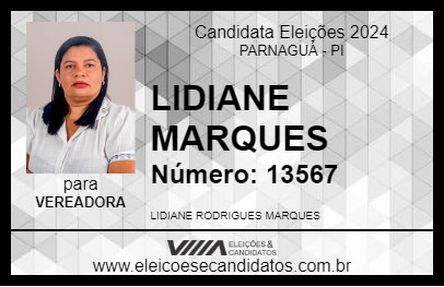 Candidato LIDIANE MARQUES 2024 - PARNAGUÁ - Eleições