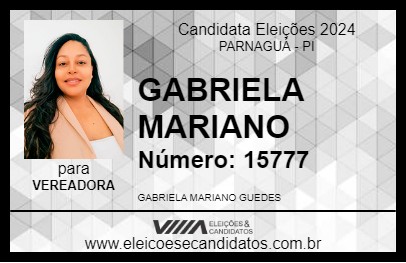 Candidato GABRIELA MARIANO 2024 - PARNAGUÁ - Eleições