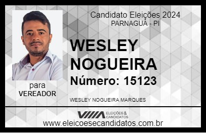 Candidato WESLEY NOGUEIRA 2024 - PARNAGUÁ - Eleições