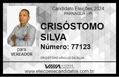 Candidato CRISÓSTOMO SILVA 2024 - PARNAGUÁ - Eleições