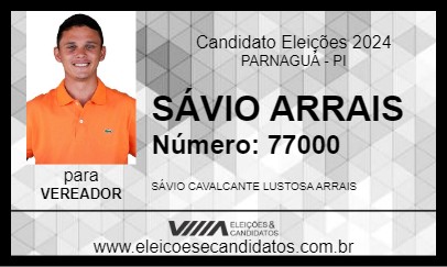 Candidato SÁVIO ARRAIS 2024 - PARNAGUÁ - Eleições