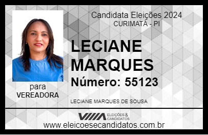 Candidato LECIANE MARQUES 2024 - CURIMATÁ - Eleições