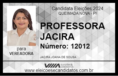 Candidato PROFESSORA JACIRA 2024 - QUEIMADA NOVA - Eleições