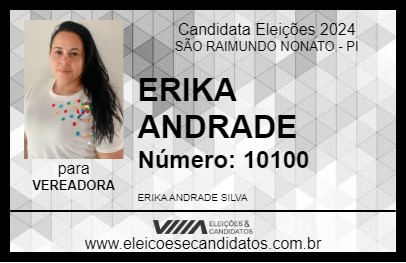 Candidato ERIKA ANDRADE 2024 - SÃO RAIMUNDO NONATO - Eleições