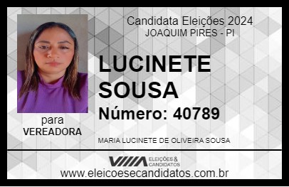 Candidato LUCINETE SOUSA 2024 - JOAQUIM PIRES - Eleições