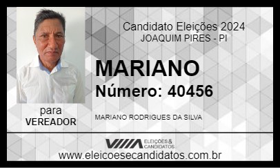 Candidato MARIANO 2024 - JOAQUIM PIRES - Eleições