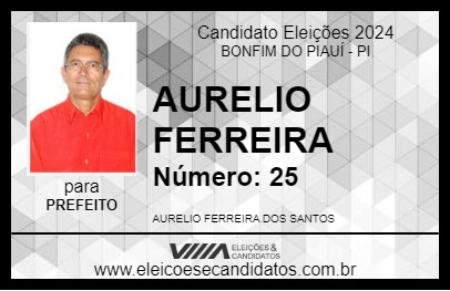 Candidato AURELIO FERREIRA 2024 - BONFIM DO PIAUÍ - Eleições