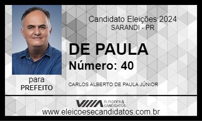 Candidato DE PAULA 2024 - SARANDI - Eleições