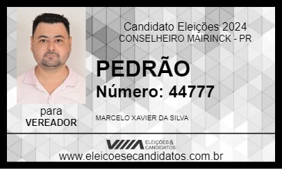 Candidato PEDRÃO 2024 - CONSELHEIRO MAIRINCK - Eleições