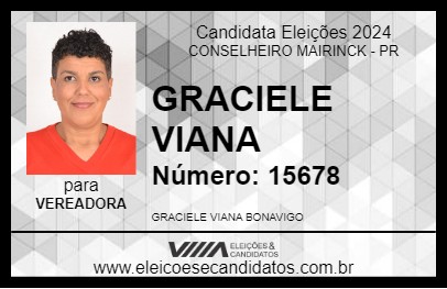 Candidato GRACIELE VIANA 2024 - CONSELHEIRO MAIRINCK - Eleições