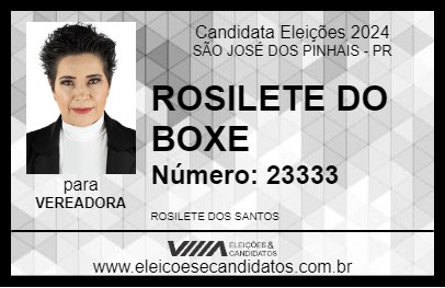 Candidato ROSILETE DO BOXE 2024 - SÃO JOSÉ DOS PINHAIS - Eleições