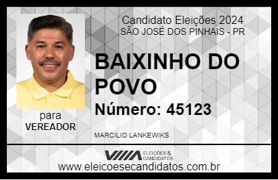 Candidato BAIXINHO DO POVO 2024 - SÃO JOSÉ DOS PINHAIS - Eleições