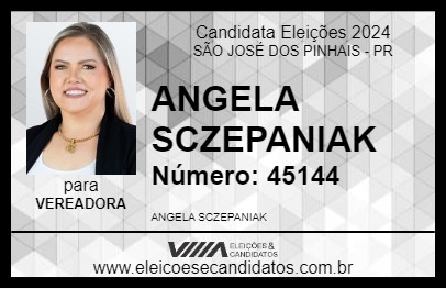 Candidato ANGELA SCZEPANIAK 2024 - SÃO JOSÉ DOS PINHAIS - Eleições