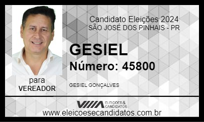 Candidato GESIEL 2024 - SÃO JOSÉ DOS PINHAIS - Eleições