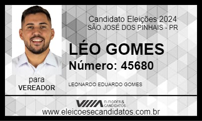 Candidato LÉO GOMES 2024 - SÃO JOSÉ DOS PINHAIS - Eleições