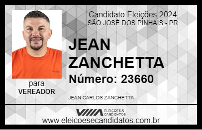 Candidato JEAN ZANCHETTA 2024 - SÃO JOSÉ DOS PINHAIS - Eleições