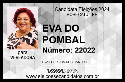 Candidato EVA DO POMBAL 2024 - PORECATU - Eleições