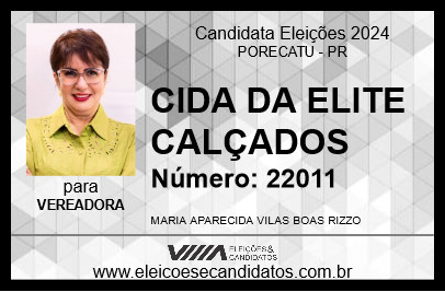 Candidato CIDA DA ELITE CALÇADOS 2024 - PORECATU - Eleições