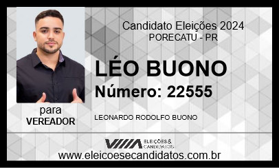 Candidato LÉO BUONO 2024 - PORECATU - Eleições