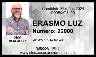 Candidato ERASMO LUZ 2024 - PORECATU - Eleições