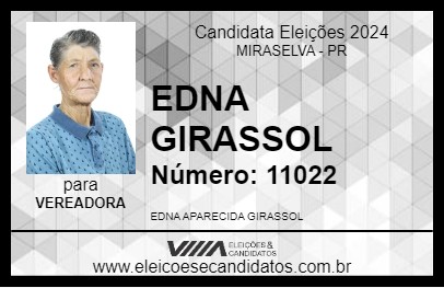 Candidato EDNA GIRASSOL 2024 - MIRASELVA - Eleições