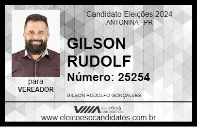 Candidato GILSON RUDOLF 2024 - ANTONINA - Eleições