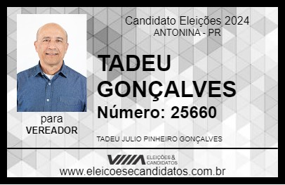 Candidato TADEU GONÇALVES 2024 - ANTONINA - Eleições