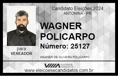 Candidato WAGNER POLICARPO 2024 - ANTONINA - Eleições