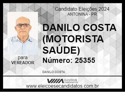 Candidato DANILO COSTA (MOTORISTA SAÚDE) 2024 - ANTONINA - Eleições