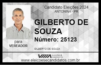 Candidato GILBERTO DE SOUZA 2024 - ANTONINA - Eleições