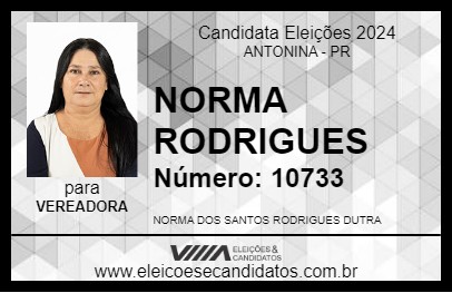 Candidato NORMA RODRIGUES 2024 - ANTONINA - Eleições