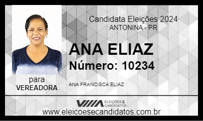 Candidato ANA ELIAZ 2024 - ANTONINA - Eleições