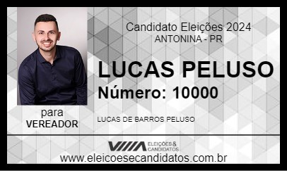 Candidato LUCAS PELUSO 2024 - ANTONINA - Eleições