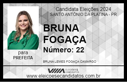 Candidato BRUNA FOGAÇA 2024 - SANTO ANTÔNIO DA PLATINA - Eleições