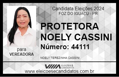 Candidato PROTETORA NOELY CASSINI 2024 - FOZ DO IGUAÇU - Eleições