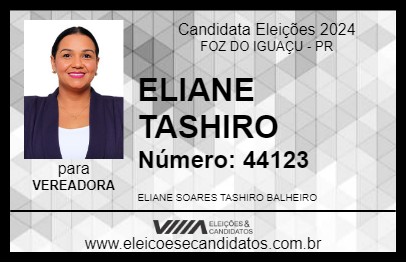 Candidato ELIANE TASHIRO 2024 - FOZ DO IGUAÇU - Eleições