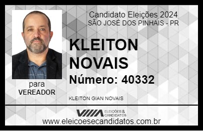 Candidato KLEITON NOVAIS 2024 - SÃO JOSÉ DOS PINHAIS - Eleições