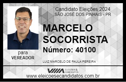 Candidato MARCELO SOCORRISTA 2024 - SÃO JOSÉ DOS PINHAIS - Eleições