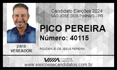 Candidato PICO PEREIRA 2024 - SÃO JOSÉ DOS PINHAIS - Eleições