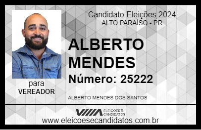 Candidato ALBERTO MENDES 2024 - ALTO PARAÍSO - Eleições