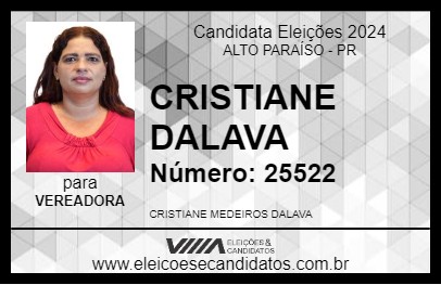 Candidato CRISTIANE DALAVA 2024 - ALTO PARAÍSO - Eleições