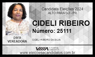 Candidato CIDELI RIBEIRO 2024 - ALTO PARAÍSO - Eleições