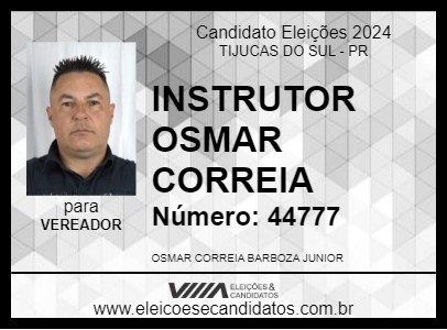 Candidato INSTRUTOR OSMAR CORREIA 2024 - TIJUCAS DO SUL - Eleições