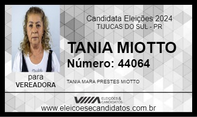 Candidato TANIA MIOTTO 2024 - TIJUCAS DO SUL - Eleições