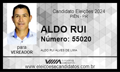 Candidato ALDO RUI 2024 - PIÊN - Eleições